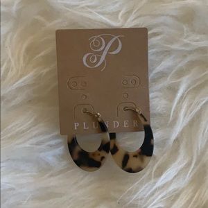Plunder Charma Tortoise Shell Oval Hoops